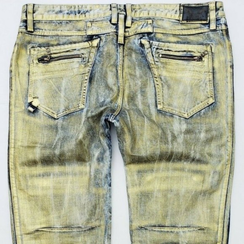 New ROBIN'S JEAN Racer Coated Slim Jeans SZ 40 - Picture 6 of 8